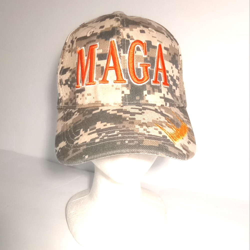 MAGA Donald Trump Signature 2024 Election Day Camo Adjustable Baseball Cap Hat - Picture 3 of 9